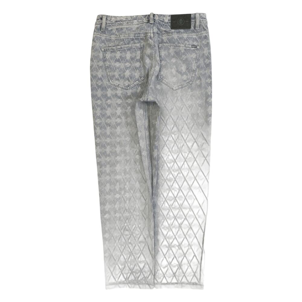 Vintage Only Japan Vintage Y2K Clover Print Straight Leg Denim Jeans 10